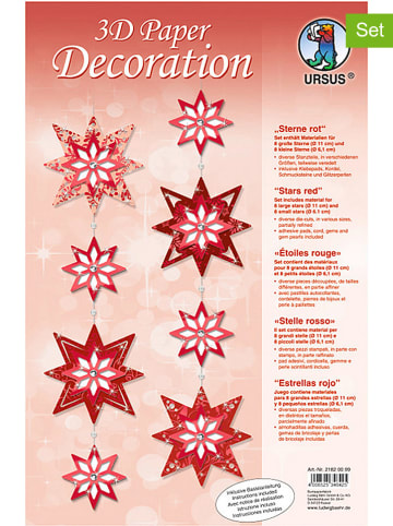 URSUS Deko-Bastelsets "3D-Sterne" in Rot