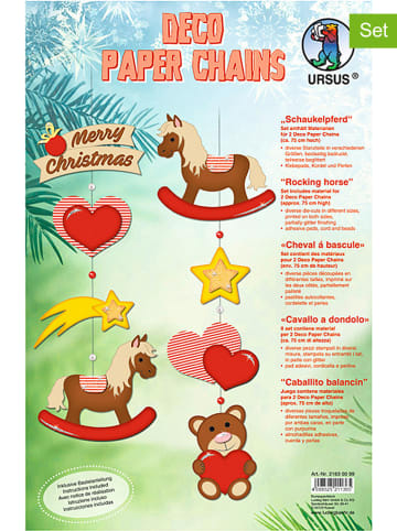 URSUS 2er-Set: Deko-Bastelsets "Paper Chains - Schaukelpferd" in Bunt