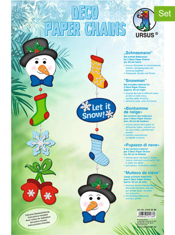 URSUS 2er-Set: Deko-Bastelsets "Paper Chains - Schneemann" in Bunt
