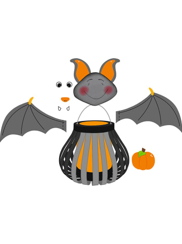 URSUS Laternen-Bastelset "Fledermaus" in Grau/ Orange