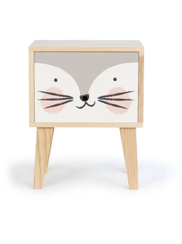The Wild Hug Stolik nocny "Kitten" w kolorze brązowo-białym - 32 x 57 x 32 cm