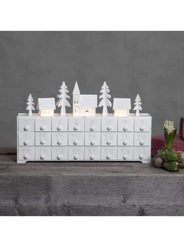 STAR Trading Ledadventskalender "Yuletide" wit - (B)37,5 x (H)22,5 cm