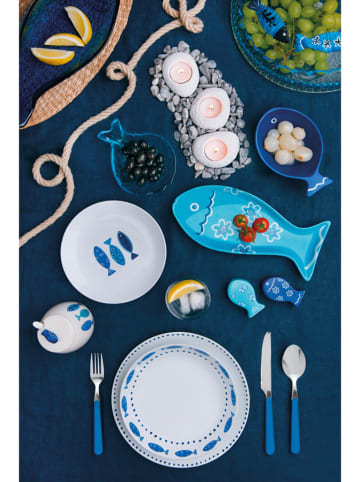 Trendy Kitchen by EXCÉLSA 18-delig tafelservies wit/blauw