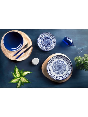 Trendy Kitchen by EXCÉLSA 18tlg. Tafelservice "Boheme" in Weiß/ Blau