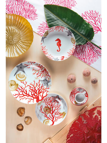 Trendy Kitchen by EXCÉLSA 18-częściowy zestaw talerzy "Coral" ze wzorem