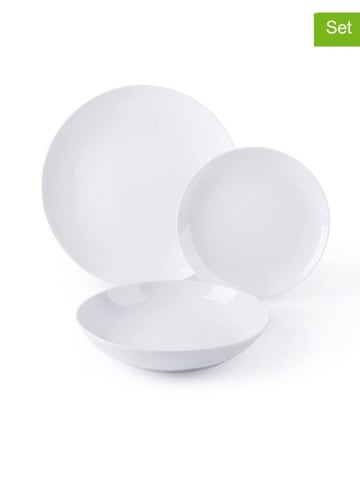 Trendy Kitchen by EXCÉLSA 18-częściowy zestaw talerzy "Coup" w kolorze białym