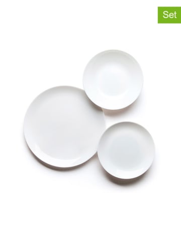 Trendy Kitchen by EXCÉLSA 18-częściowy zestaw talerzy "Joke" w kolorze białym