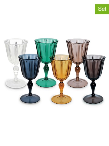 Trendy Kitchen by EXCÉLSA 6er-Set: Weingläser "Country Chic" in Bunt - 250 ml