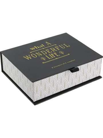 Rétro Chic 6-delige set: geurkaarsen zwart/wit/goudkleurig - (H)5 x Ø 4,5 cm