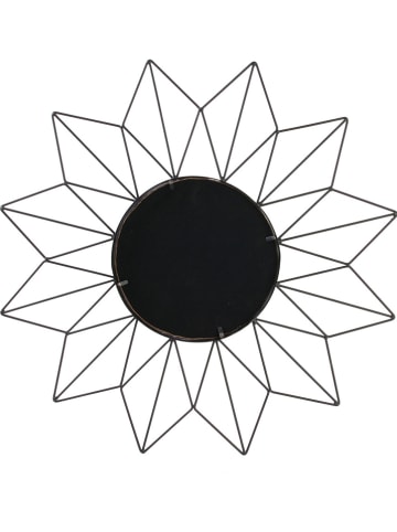 Rétro Chic Lustro ścienne w kolorze czarnym - Ø 49,5 cm