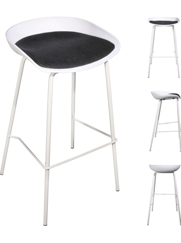 THE HOME DECO FACTORY 2-delige set: barkrukken wit - (B)43 x (H)84 x (D)43 cm