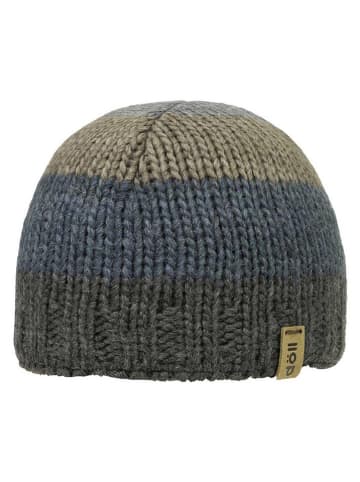 Döll Gebreide muts antraciet/blauw/lichtbruin