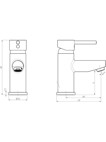 Schütte Bateria umywalkowa w kolorze srebrnym