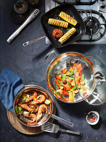 WMF 2tlg. Set: Edelstahl-Wok - Ø 36 cm
