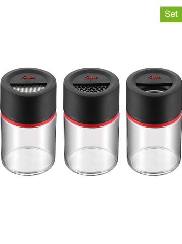 Silit 3-delige set: kruidenstrooiers "Storio" zwart/rood