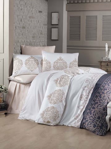 Elizabed Satijnen beddengoedset "Asrin" antraciet/beige