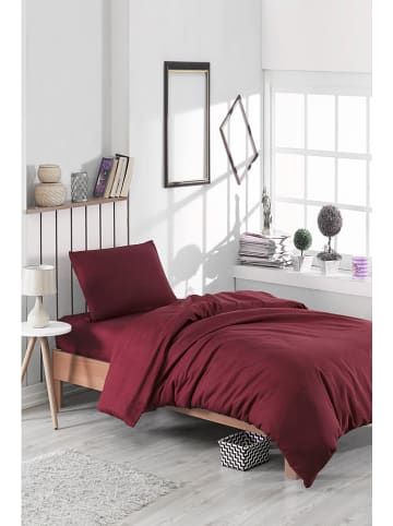 Colorful Cotton Beddengoedset "Paint" donkerrood