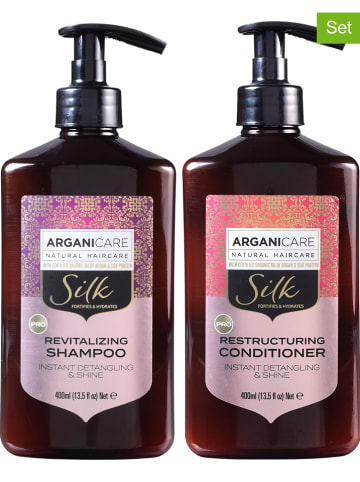 Argani Care 2-delige haarverzorgingsset "Silk - voor beschadigd haar", elk 400 ml