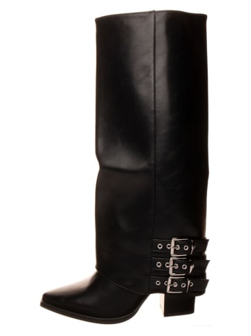 Manoukian shoes Leder-Stiefel in Schwarz