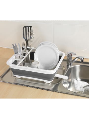 Wenko Faltbares Abtropfgestell in Grau/ Weiß - (B)36,5 x (H)13 x (T)31 cm