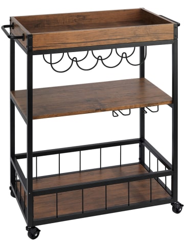 Wenko Küchenwagen "Rustico" in Walnuss - (B)80 x (H)89,5 x (T)40 cm