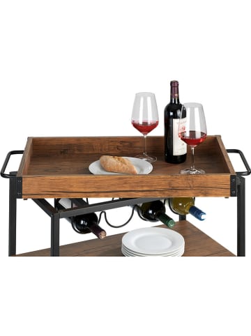 Wenko Küchenwagen "Rustico" in Walnuss - (B)80 x (H)89,5 x (T)40 cm