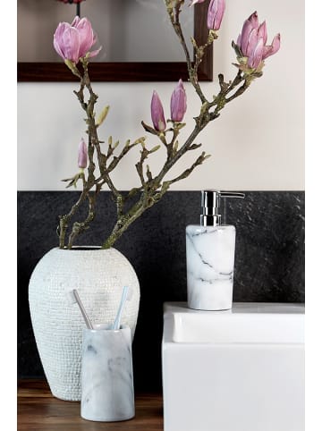 Wenko 2-delige set: tandenborstelbeker "Onyx" wit/grijs - (H)12,5 cm