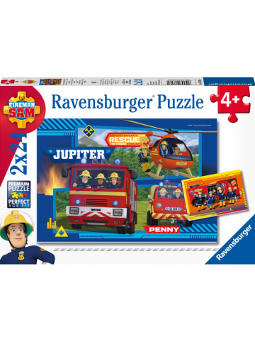 Feuerwehrmann Sam 2x 24tlg. Puzzle "Wasser Marsch" - ab 4 Jahren