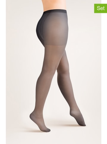 Gabriella Rajstopy (3 pary) "Plus Size Rubensa" w kolorze antracytowym - 20 DEN