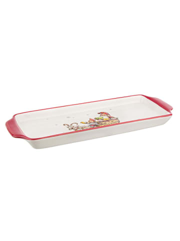 Bizzotto Tablett in Weiß/ Rot - (B)40 x (H)3,2 x (T)15 cm