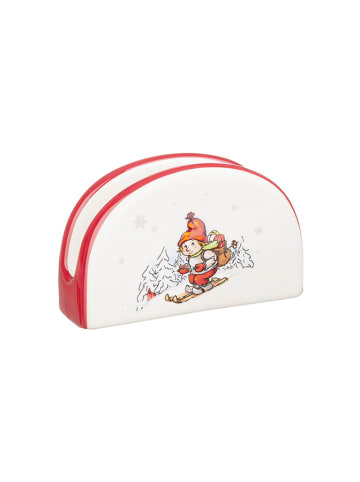 Bizzotto Servethouder wit/rood - (B)12 x (H)6,7 x (D)3,8 cm