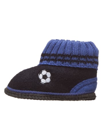 kitz-pichler Pantoffels "Voetbal" blauw/zwart