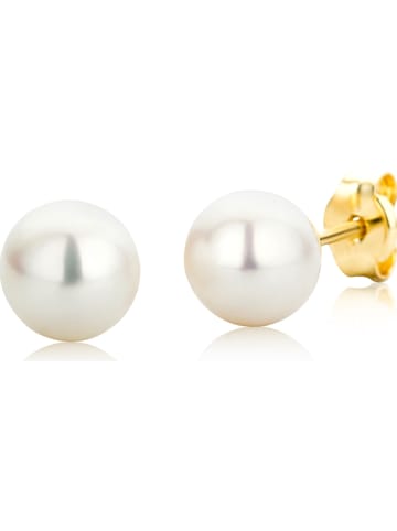 Revoni Kolczyki-wkrętki w kolorze białym z perłami
