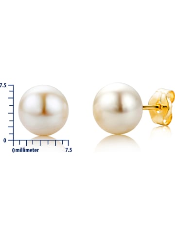 Revoni Kolczyki-wkrętki w kolorze białym z perłami