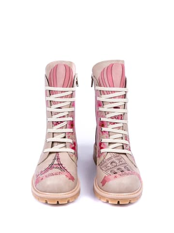 Streetfly Boots in Rosa/ Beige/ Bunt