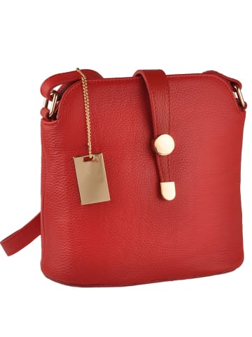 Florence Bags Skórzana torebka "Larissa" w kolorze czerwonym - 26 x 21 x 12 cm