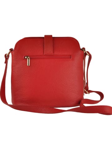 Florence Bags Skórzana torebka "Larissa" w kolorze czerwonym - 26 x 21 x 12 cm