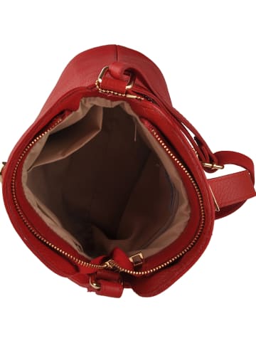 Florence Bags Leder-Umhängetasche "Larissa" in Rot - (B)26 x (H)21 x (T)12 cm