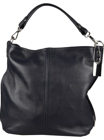 Florence Bags Leder-Schultertasche "Taba" in Dunkelblau - (B)32 x (H)31 x (T)16 cm