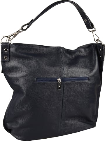Florence Bags Leder-Schultertasche "Taba" in Dunkelblau - (B)32 x (H)31 x (T)16 cm