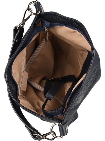 Florence Bags Leder-Schultertasche "Taba" in Dunkelblau - (B)32 x (H)31 x (T)16 cm