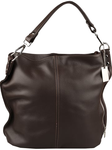 Florence Bags Leder-Schultertasche "Taba" in Braun - (B)32 x (H)31 x (T)16 cm