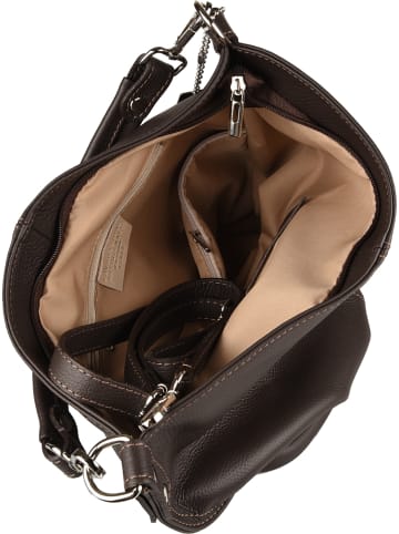 Florence Bags Leder-Schultertasche "Taba" in Braun - (B)32 x (H)31 x (T)16 cm