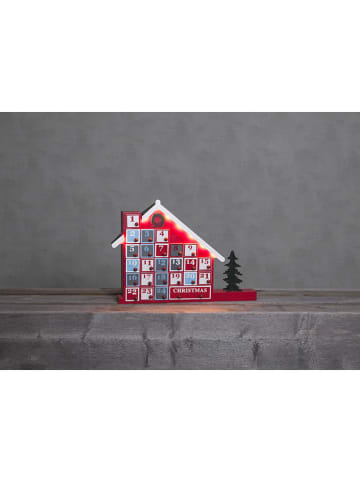 STAR Trading Led-adventskalender "Yuletide" rood/meerkleurig - (B)44 x (H)32 cm