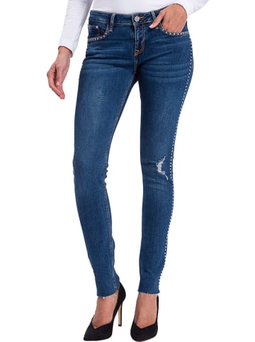 Cross Jeans Spijkerbroek "Adriana" - skinny fit - donkerblauw