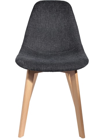 THE HOME DECO FACTORY 2-delige set: eetkamerstoelen zwart/naturel - (B)55 x (H)85 x (D)46 cm