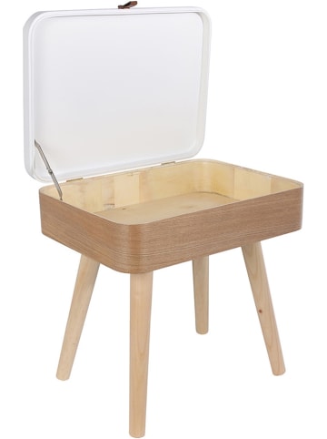THE HOME DECO FACTORY Nachtkastje bruin/wit - (B)40 x (H)52 x (D)30 cm