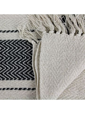 Ethnical Life Baumwoll-Plaid in Creme/ Schwarz - (L)150 x (B)120 cm