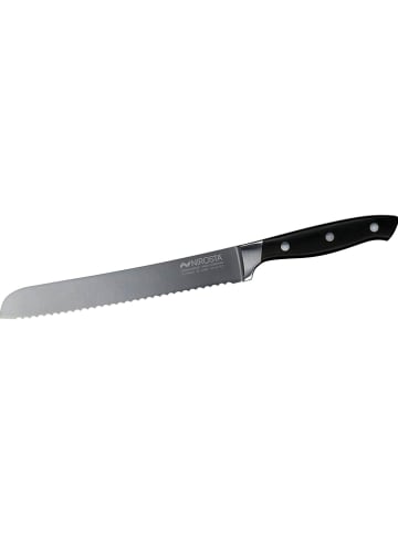 Nirosta Brotmesser "Trinity" in Schwarz/ Silber - (L)20 cm