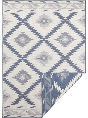 NORTHRUGS Zewnętrzny dywan dwustronny "Malibu" w kolorze niebiesko-kremowym